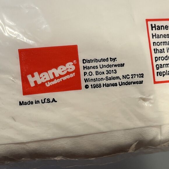 VINTAGE Hanes Large 38-40 Men’s Boxers 50/50 Blend 3 Pair White 1988 - Picture 6 of 6